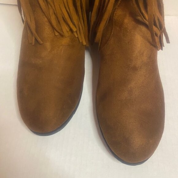 Pierre Dumas Women's Brown low Heel, Knee High Fringe Boots, Size 10M - Picture 2 of 7